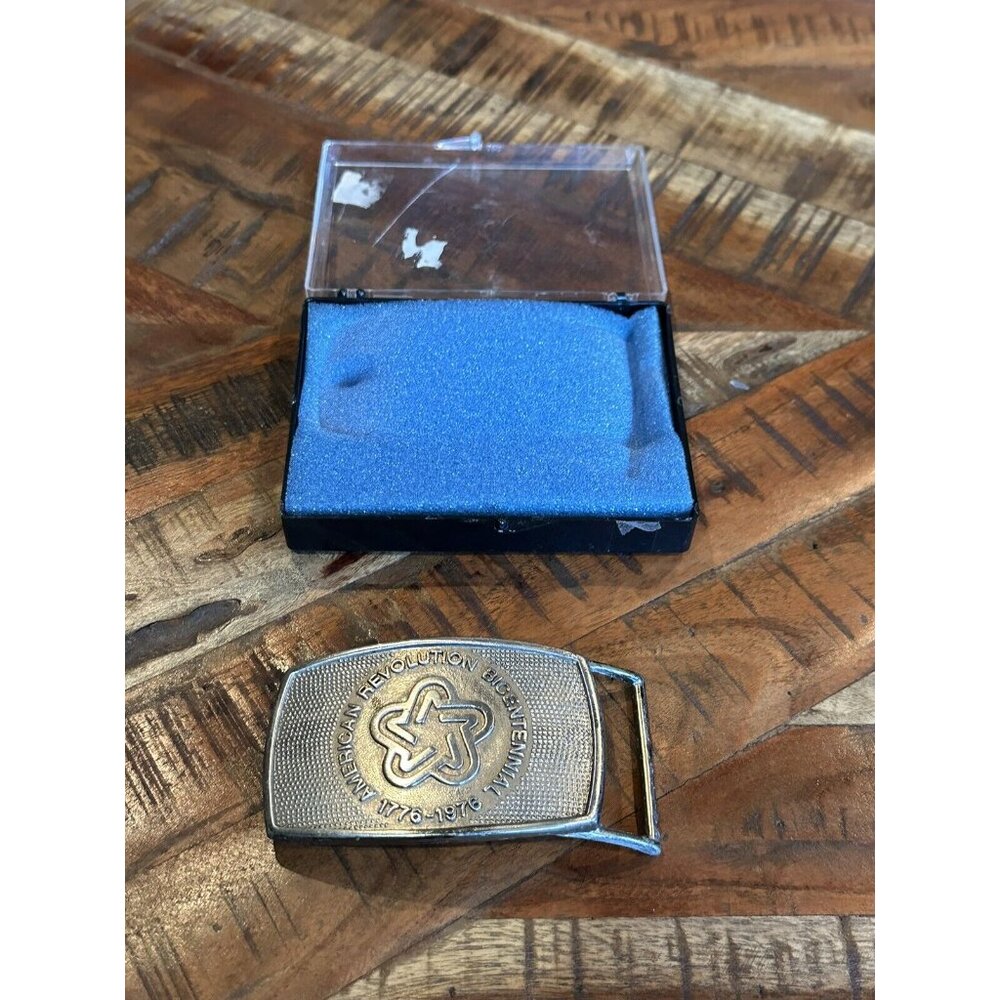 American Revolution Bicentennial Vintage Brass Belt Buckle 1776-1976